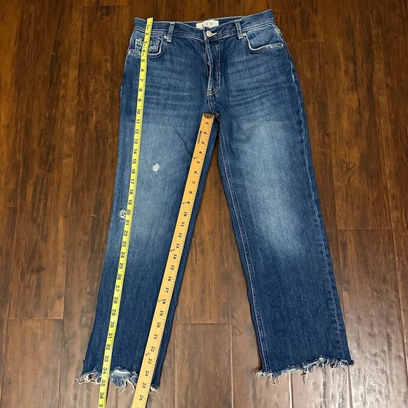 FREE PEOPLE WE THE FREE Maggie Mid-Rise Straight Leg Jeans Sequoia Blue - Picture 12 of 13